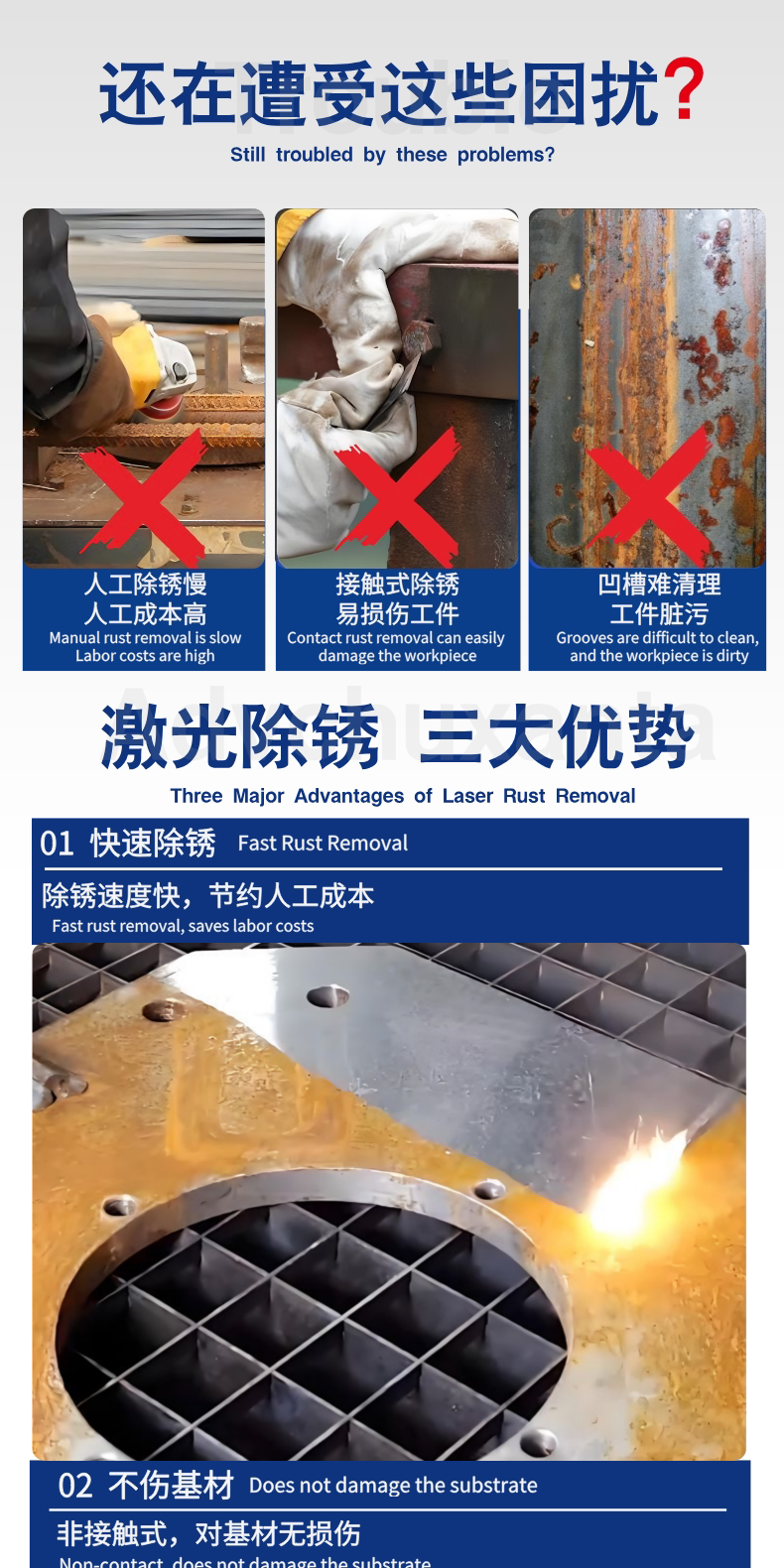 手持脉冲激光清洗机 工业除锈除漆去氧化层模具清洗机便携式设备