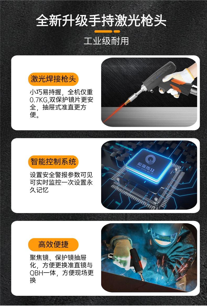 超强伟业SUP21T手持激光焊接头四合一焊适配光纤激光焊接专用配件