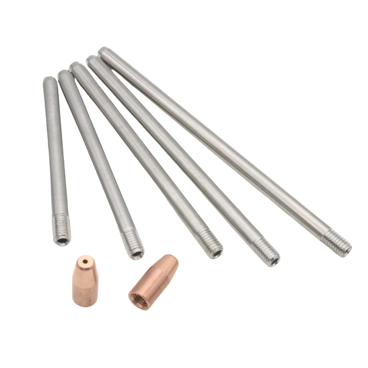Wire Feed Conduit & Guide Rod 90mm Straight / 100mm Bent, CuCrZr Wire Guide Nozzle