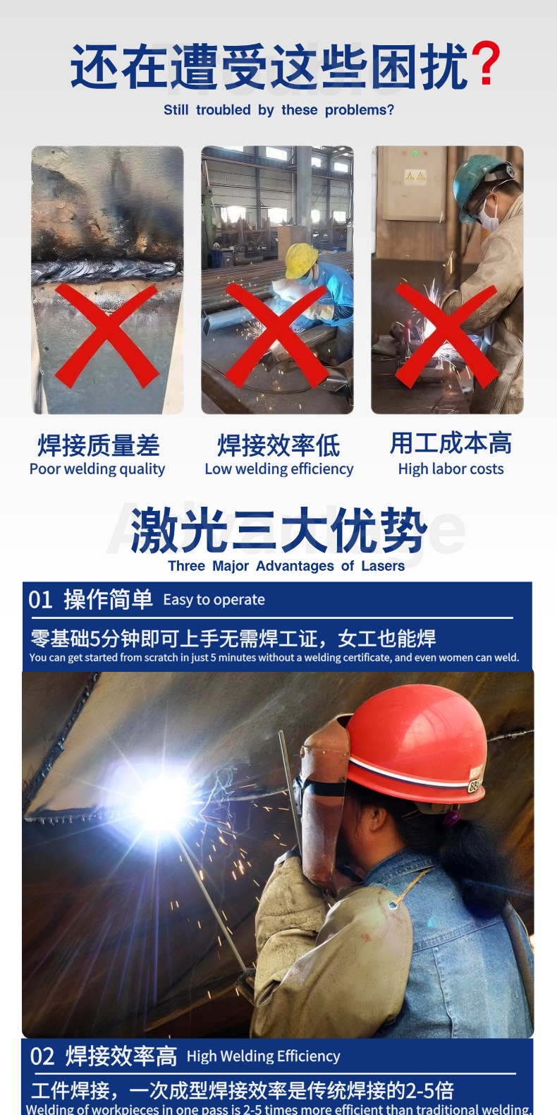风冷式激光焊接机700W手持便携金属铝合金不锈钢碳钢镭射除锈清洗